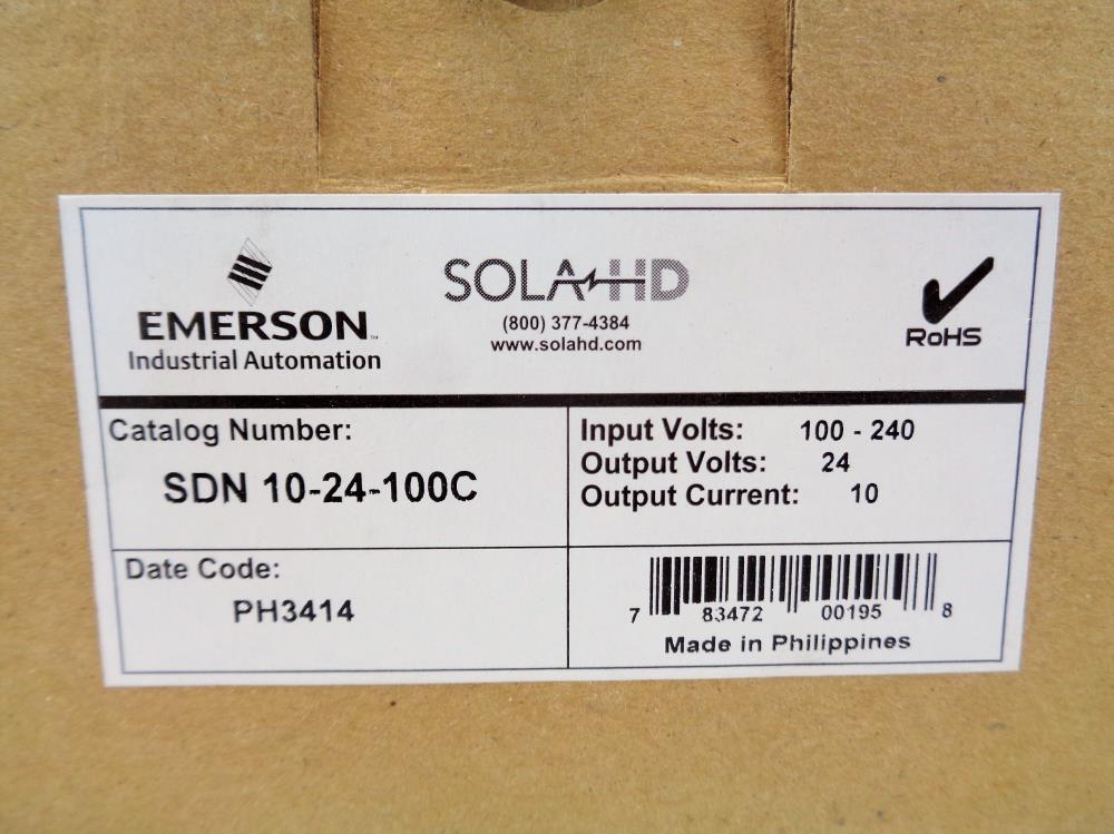 Emerson SOLA Power Supply #SDN 10-24-100C